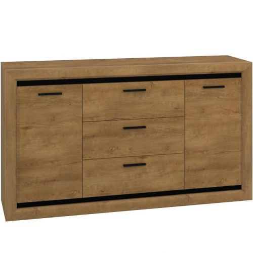 Komoda Baltica 165cm Dub Lefkas/Černá