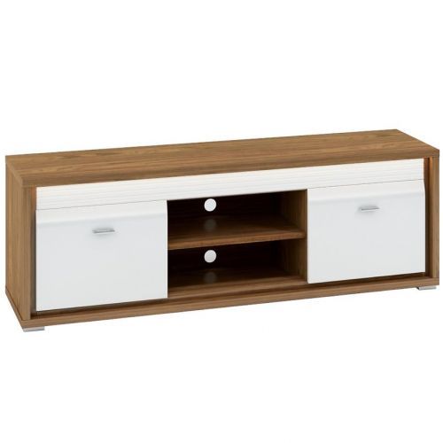 Tv Stolek Dallas 165cm Orech/Bílý Lesk/Bílý