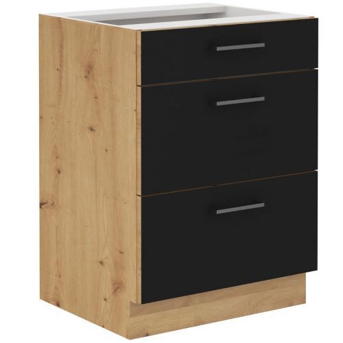 Kuchyňská Skříňka Modena  60d 3s Bb Černý / Dub Artisan