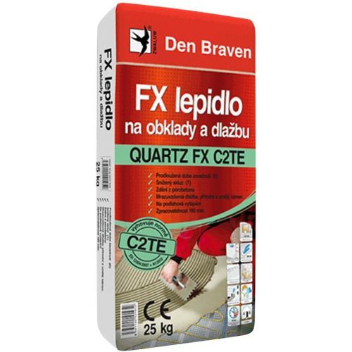 Den Braven FX lepidlo na obklady a dlažbu QUARTZ FX C2TE 7 kg šedá