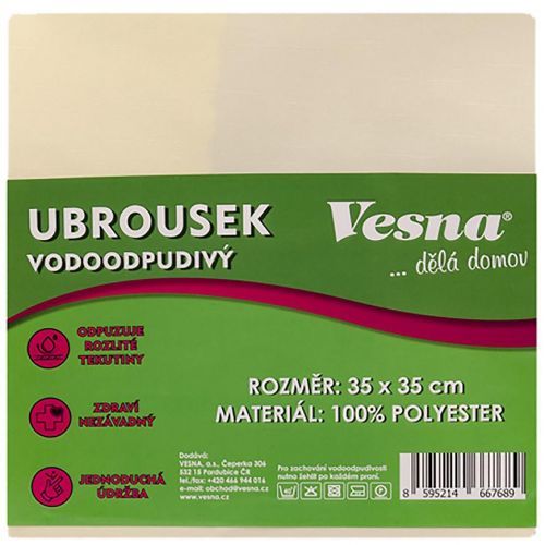 Ubrousek 35x35 vodoodpudivá úprava smetanová