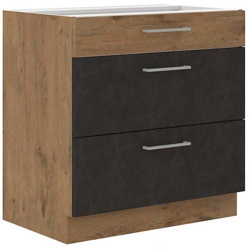 Kuchyňská skříňka Vigo Grafitová Mat 80D 3S BB