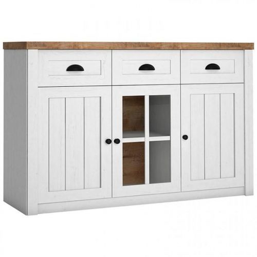 Komoda Prowansja 133cm Borovice Andersen/Dub Lefkas Tmavě, K3S