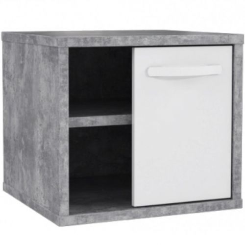 Nocni Stolek Canmore 45cm Beton/Bílý Lesk