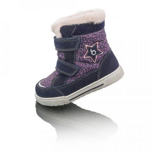 dívčí zimní boty s kožíškem POLARFOX, 2 suché zipy, BUGGA, B00172-06, fialová - 23