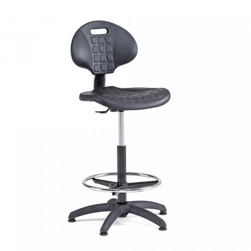 Dílenská pracovní židle Kilda, 560-740 mm, opěrný kruh, černá