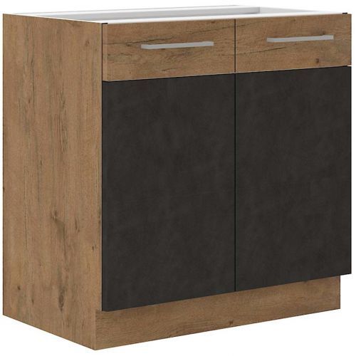 Kuchyňská skříňka Vigo, grafit/dub lancelot, 80ZL 2F BB