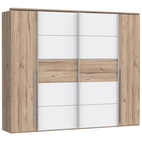 Skříň Ray 270cm 4d  Dubová Deska/Bílý