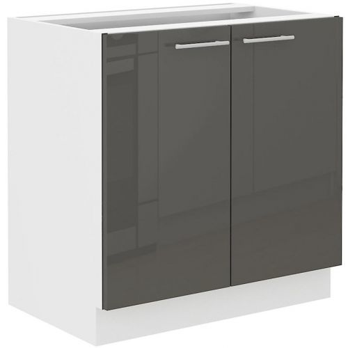 Kuchyňská Skříňka Lara 80zl 2f Bb Mdf Šedá Lesk