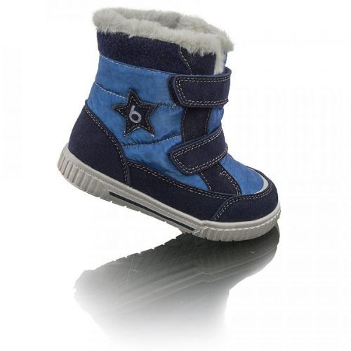 dětské zimní boty s kožíškem POLARFOX, 2 suché zipy, BUGGA, B00172-04, modrá - 23