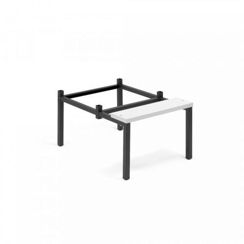 Lavice k šatní skříňce, 600 mm, šedá, HPL