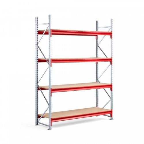 Skladový regál Tough, 2500x1800x600 mm, 4 dřevěné police