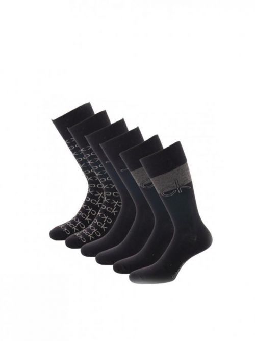 Calvin Klein pánské černé ponožky 3pack - ONE (001)