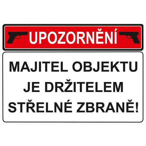 Fólie majitel má zbraň 210x148mm