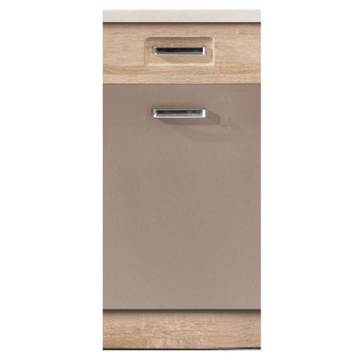 Kuchyňská skříňka Premio 2D Dub Sonoma/Cappuccino Lesk