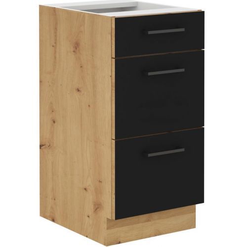 Kuchyňská Skříňka Modena  40d 3s Bb Černý /Dub Artisan
