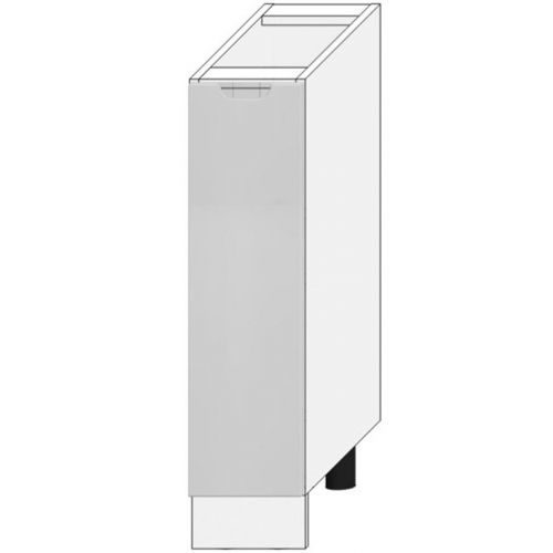 Kuchyňská Skříňka Zoya D20 Cargo + Koš Světle Šedá Mat/Bílý