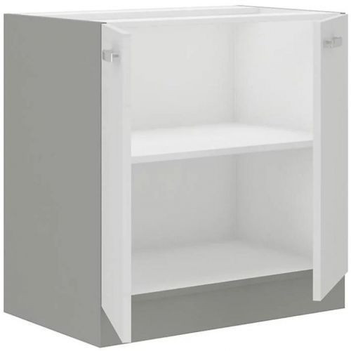 Kuchyňská skříňka Bianka 80D 2F BB, bílá/šedá