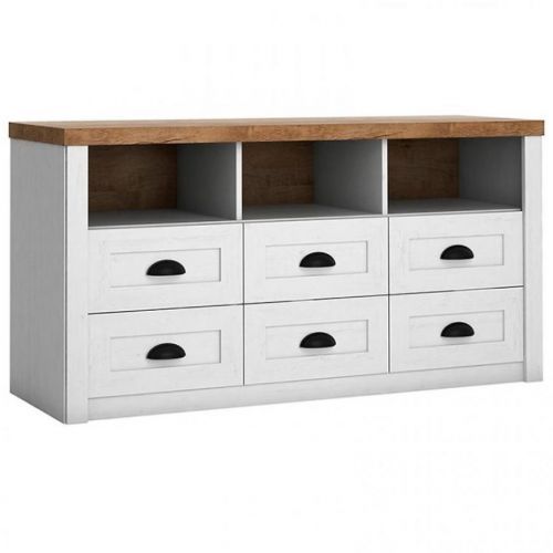 Komoda Prowansja 130cm Borovice Andersen/Dub Lefkas Tmavě, K6S