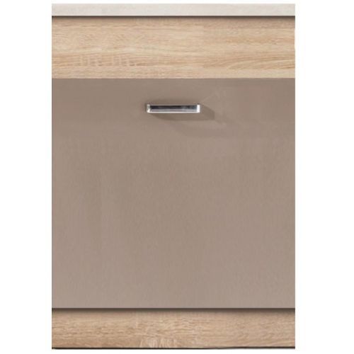 Dvířka na vestavnou myčku 60 Premio + sokl Dub Sonoma/Cappuccino Lesk