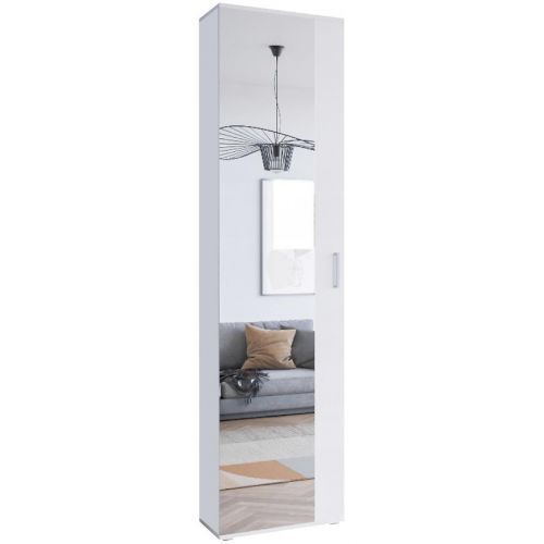 Skříň Se Zrcadlem Justus 06 White/ Black Gloss