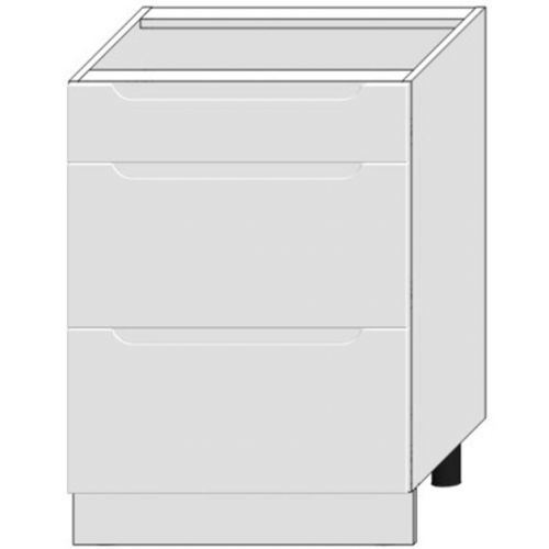 Kuchyňská Skříňka Zoya D60s/3 Bílý Puntík/Bílý
