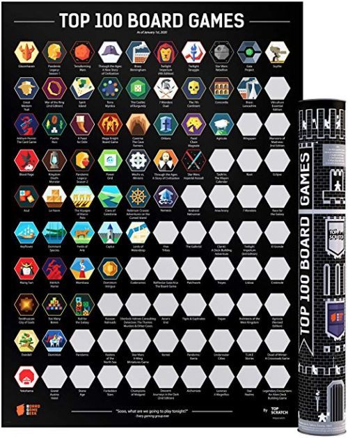 Board Game Geek Scratch-Off Poster Top 100 Board Games