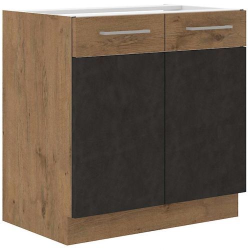 Kuchyňská skříňka Vigo, grafit/dub lancelot,  80D 2F BB