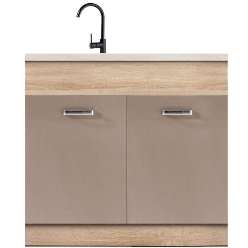 Kuchyňská skříňka Premio 13D Dub Sonoma/Bílý/Cappuccino Lesk