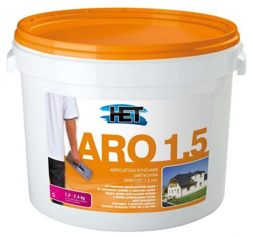 Het ARO akrylátová rýhovaná omítka zrnitost 1,5 mm bílá 25 kg