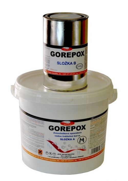 GOREPOX G, bílá, vodouředitelná epoxidová barva, lesklá, set 1kg