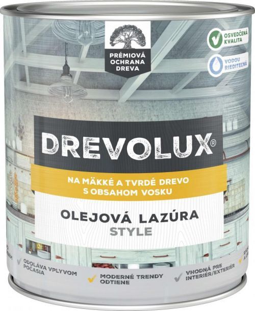 Chemolak Drevolux olejová lazura Style bílá 0,75 L + Dárek zdarma Valea hygienický čistič na ruce 30 ml v hodnotě 48 Kč