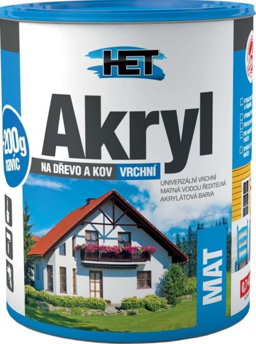 Het Akryl Mat 0199 černý 0,7 kg