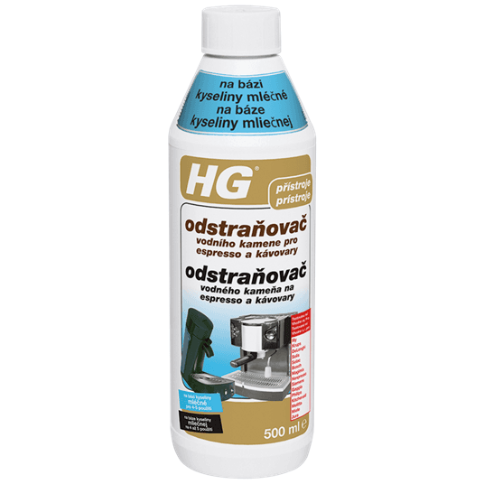 HG odstraňovač vodního kamene pro kávovary na bázi kyseliny mléčné 500 ml