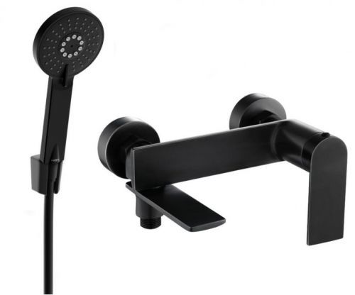 MEXEN/S Zero SET umyvadlová + vanová baterie s příslušenstvím R40, černá 7113R40-70