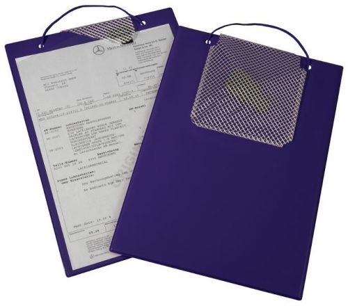 Desky na dokumenty A4, se suchým zipem, poutkem a kapsou na klíče, fialové - Plus