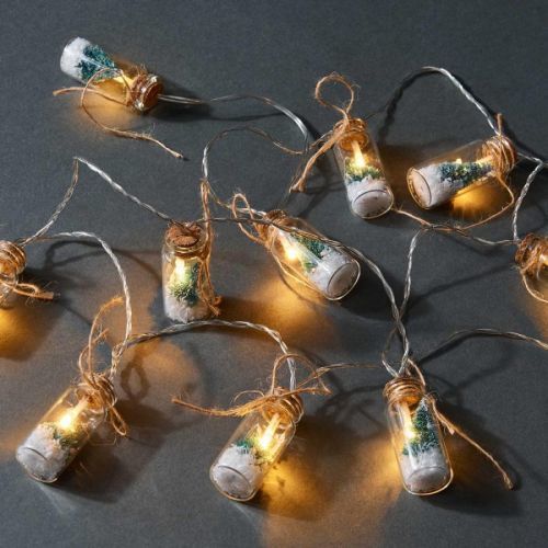 X-MAS LIGHTS Světelný řetěz s USB zavařovačky se stromečkem 10 světel