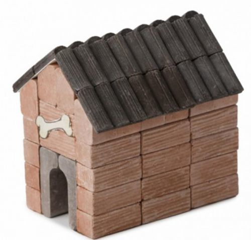 Kids Stavebnice z keramických cihel Dog House Model Kit mini brick - 55 dílků - BR70675