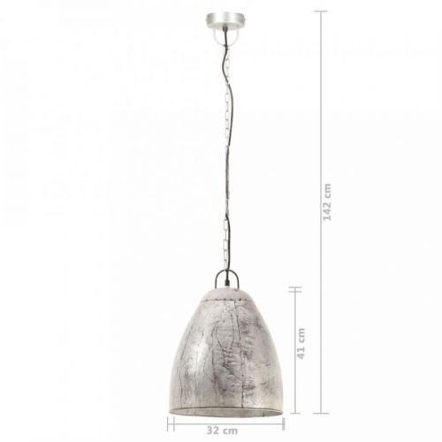 Závěsná lampa stříbrný kov Dekorhome 32 cm