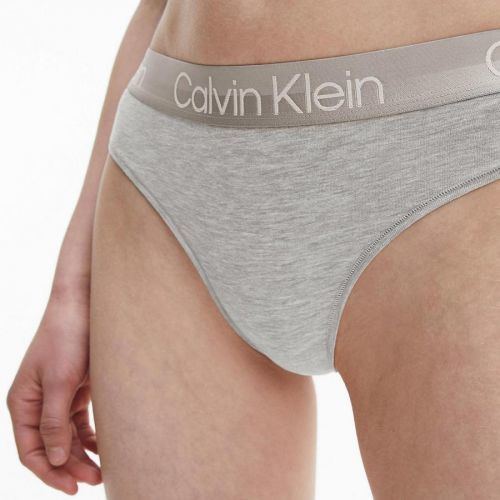 CALVIN KLEIN Šedé kalhotky High Leg Brazilian Modern Structure – XS