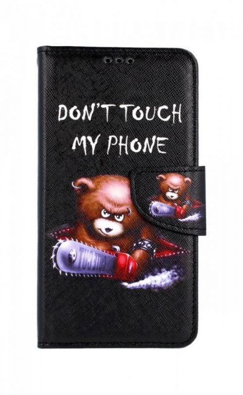 Pouzdro TopQ iPhone 11 knížkové Don't Touch méďa 49780