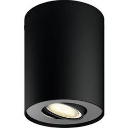 LED stropní reflektory Philips Lighting Hue Hue White Amb. Pillar Spot 1 flg. schwarz 350lm Erweiterung, GU10, 5 W, N/A