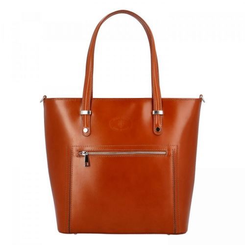 Kožená kabelka Junia, koňakově hnědá