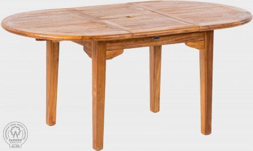 FAKOPA Zahradní teakový stůl ovál ELEGANTE (různé délky) 130/180x120 cm