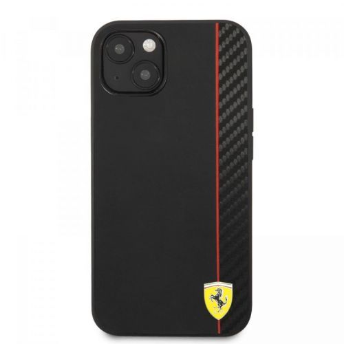 Zadní kryt na Apple iPhone 13 mini, Ferrari Smooth and Carbon FESAXHCP13SBK, černá