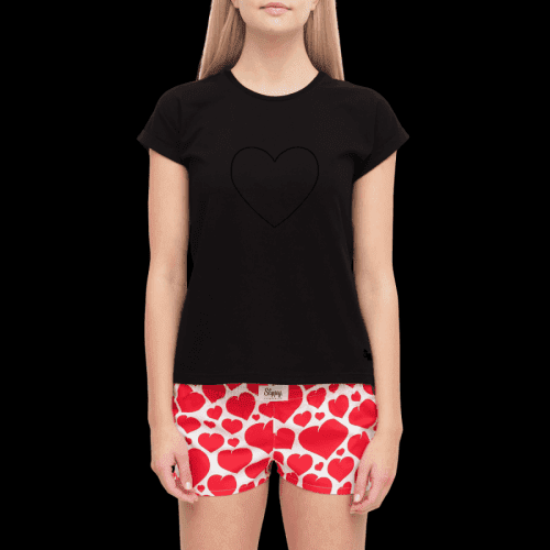 Slippsy Dámské tričko Heart černé/S