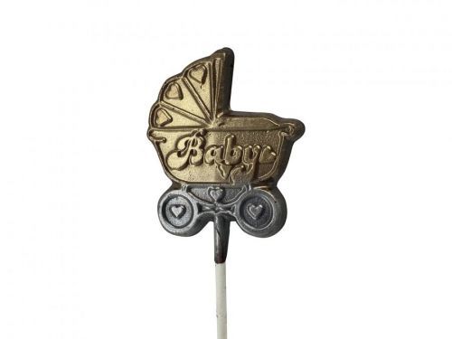 Čokolandia Čokoládové lízátko - Kočárek (zlatý)