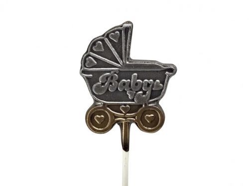 Čokolandia Čokoládové lízátko - Kočárek (stříbrný)