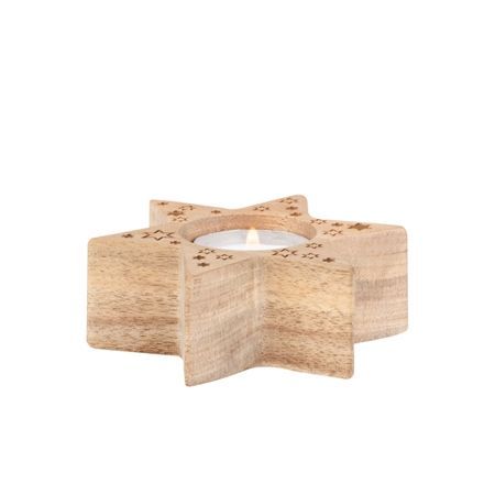 Dřevěný svícen ve tvaru hvězdičky