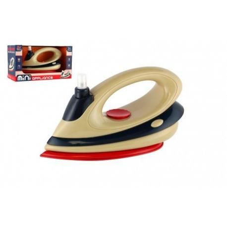 Žehlička plast 21cm s rozprašovačem na baterie s vibrací v krabici 26x15x13cm Teddies TD86175